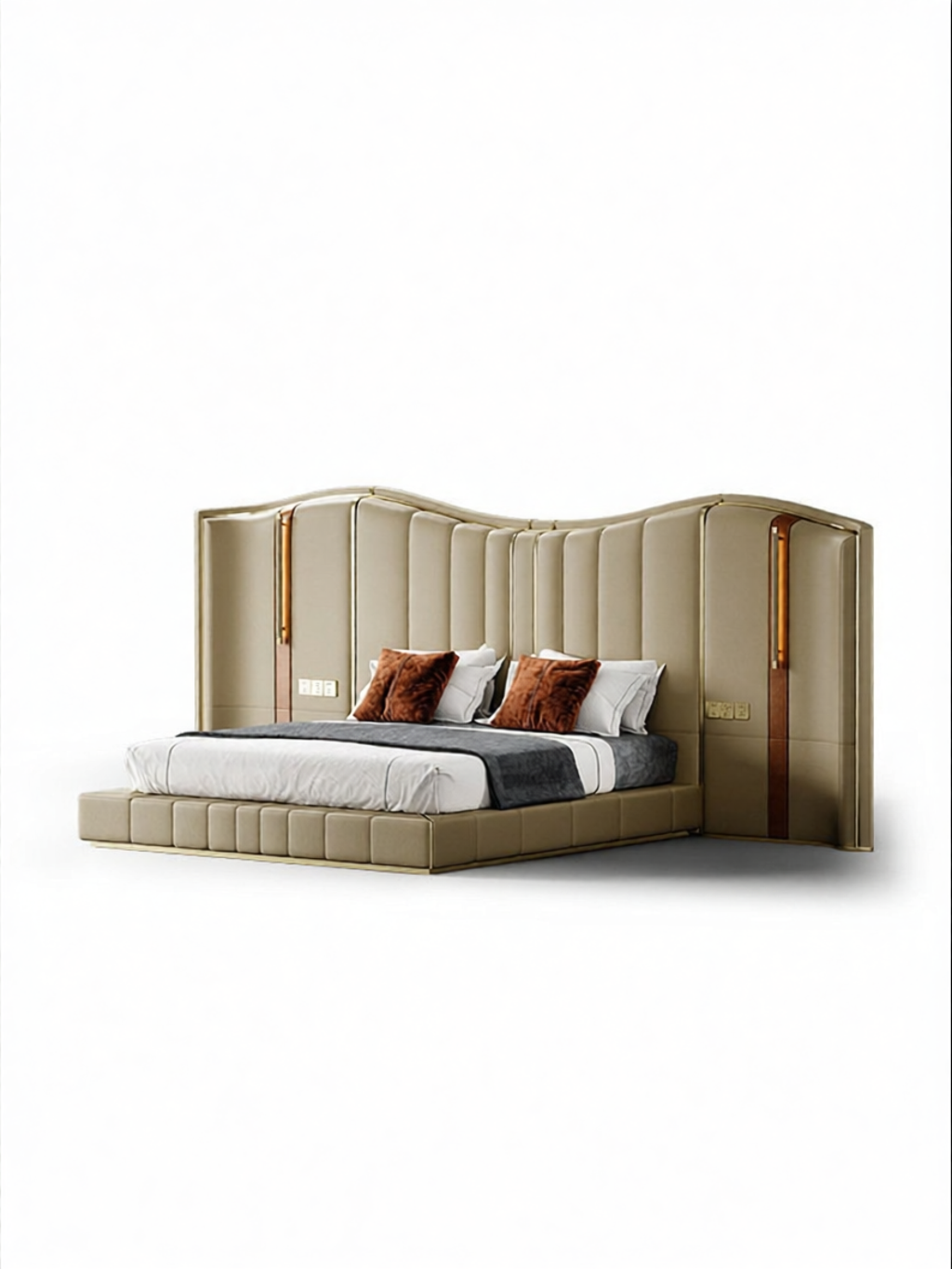 MEILIDASHI | Italian Luxury Genuine Leather Double Bed
